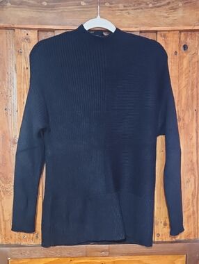 Cyrus Black Ribbed Turtleneck Sweater
